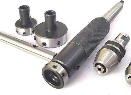 Tapping, reaming and threading die holder set for lathe tailstock with Plastic Box