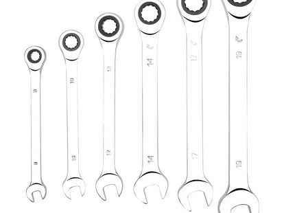 Buyohlic 7 pcs Ratchet Wrenches Set Metric 8 to 19mm Standard Spanners Combination Wrench Set