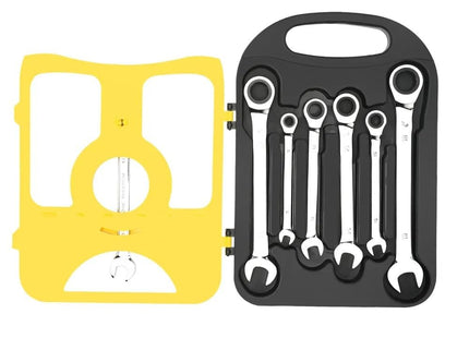 Buyohlic 7 pcs Ratchet Wrenches Set Metric 8 to 19mm Standard Spanners Combination Wrench Set