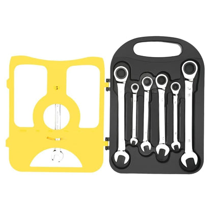 Buyohlic 7 pcs Ratchet Wrenches Set Metric 8 to 19mm Standard Spanners Combination Wrench Set