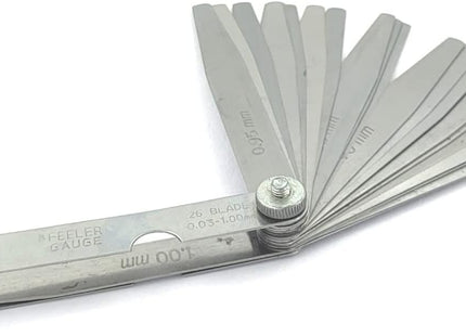 Feeler Gauge Metric Size Stainless Steel Precision 26 Blades Hand Tool Lathe