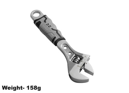 Buyohlic International Adjustable Wrench with Black Handle Forged, Heat Treated, Chrome-plated