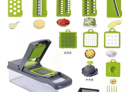 Buyohlic 16 In 1 Handheld Manual Kitchen Multifunctional Potato Veggie Grater Mandoline Slicer Machine Onion Cutter And Vegetable Chopper (Kitchen Gadget & Essential)