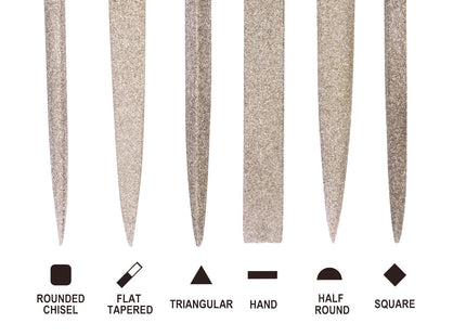 Buyohlic International 6-Pieces Needle File Set Hand Metal Files Flat Warding, Square, Triangular, Round, and Half-Round File.