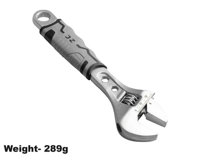 Buyohlic International Adjustable Wrench with Black Handle Forged, Heat Treated, Chrome-plated