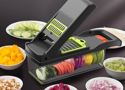 Buyohlic 16 In 1 Handheld Manual Kitchen Multifunctional Potato Veggie Grater Mandoline Slicer Machine Onion Cutter And Vegetable Chopper (Kitchen Gadget & Essential)