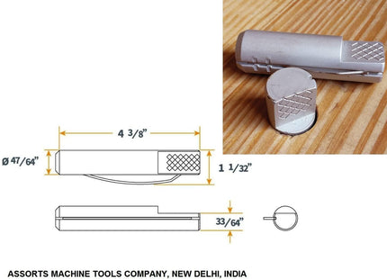 Aluminum Bench Dog 3/4-Inch x 4-3/8-Inch |I Spring Loaded Hold Down for Workbenches