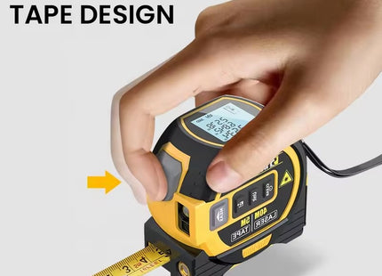 Buyohlic 3-in-1 Laser Tape Measure 196Ft Rechargeable Laser Measurement Tool & 16Ft Measuring Tape Movable Magnetic Hook Pythagorean Mode, Measure Distance, Area and Volume