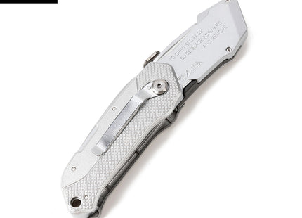 Buyohlic International Folding Utility Knife With 3 Blades Automatic Loading Light weight Aluminum Body