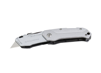 Buyohlic International Folding Utility Knife With 3 Blades Automatic Loading Light weight Aluminum Body