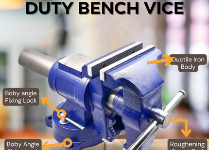 6" Heavy Duty Bench Vise, Double Swivel Rotating Vise Head/Body Rotates 360°,Pipe Vise Bench Vices 30Kn Clamping Force,for Clamping Fixing Equipment Home or Industrial Use