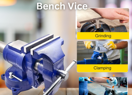 6" Heavy Duty Bench Vise, Double Swivel Rotating Vise Head/Body Rotates 360°,Pipe Vise Bench Vices 30Kn Clamping Force,for Clamping Fixing Equipment Home or Industrial Use