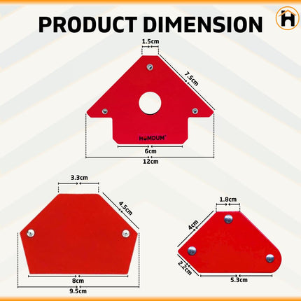 Buyohlic6pc Multi Angle Magnetic Welding Holder Clamps Set 2x3 Inch Arrow, 2x Triangle, 2x Mini,Welding tools