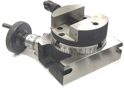 HV 4" (100 mm) Regular Milling Indexing Horizontal Vertical Rotary Table with Round Vice- Metal Working