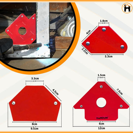 Buyohlic6pc Multi Angle Magnetic Welding Holder Clamps Set 2x3 Inch Arrow, 2x Triangle, 2x Mini,Welding tools